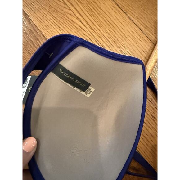 Victoria's Secret Bikini Top 34D Unforgettable Demi Halter Blue - Picture 5 of 7